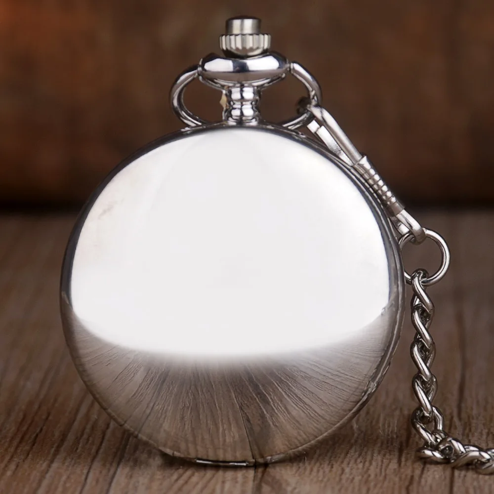 Двухсторонние серебряные кварцевые карманные часы Изысканная Подвеска Ожерелье римские цифровые часы с цепочкой fob подарки для мужчин, женщин и детей