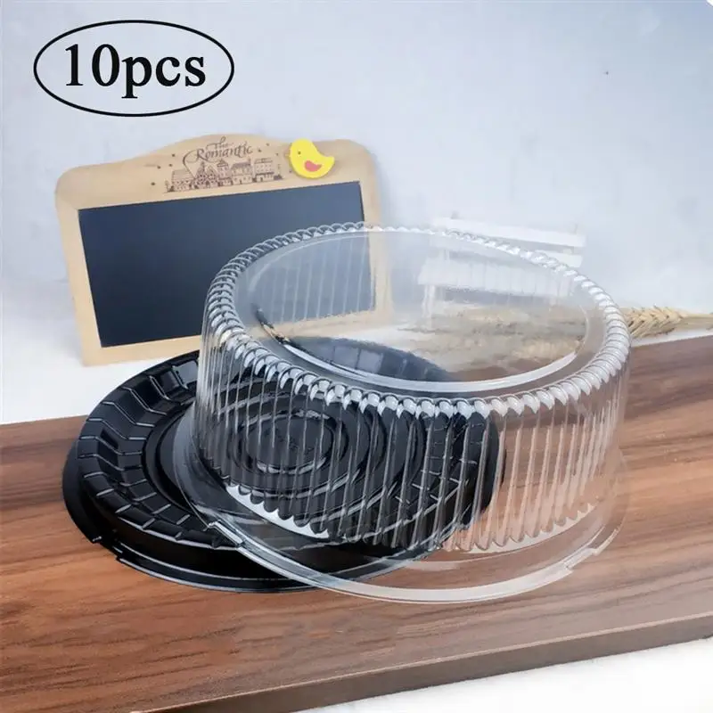 10pcs 8 Inch Transparent Cake Box Plastic Boxes And Packaging Clear Cupcake Muffin Dome Holder Cases Wedding | Дом и сад