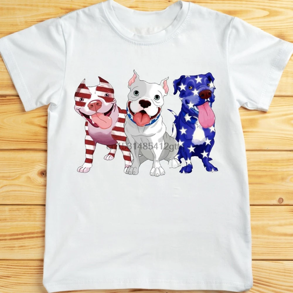 Three Pitbulls американский флаг США 4-й фотографий | Мужская одежда