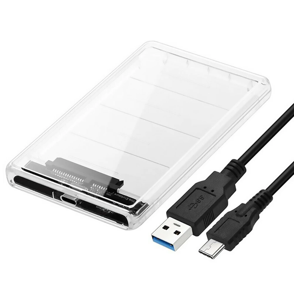 2 5 дюйма Type-C на SATA прозрачный жесткий диск SSD HDD USB 3 1 чехол | Компьютеры и офис