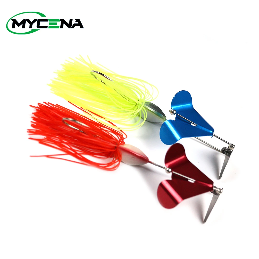 6PC Chatterbait Blade Bait with Rubber Skirt Buzzbait Fishing Lures Tackle 11g 
