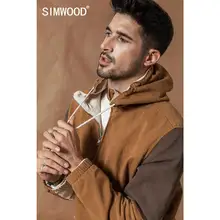 SIMWOOD, chaquetas de retazos con capucha, color de contraste, chaquetas para hombre, 100% Vintage, ropa de algodón, de talla grande, primavera invierno, nuevos abrigos de campo 980586