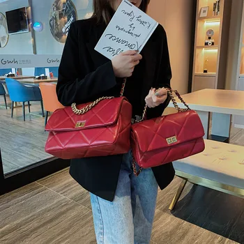 

2020 new lady diamond chain bag simple fashion lock single shoulder diagonal small square bag