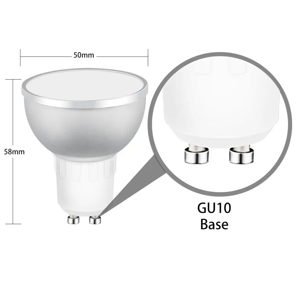 1PCS GU10 Wifi умная Светодиодная лампа RGBW с входным напряжением 5 Вт светодиодные лампы дистанционного Управление 1/2/3/4 шт. лампа Bombillas с регулируемой яркостью освещения приложение Tuya работает с Amazon Alexa - Цвет: 1PCS