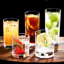 Прозрачная восьмиугольная стеклянная чашка, не содержит свинца, молоко, сок, чай, чашка, домашняя кофейная кружка, винный медведь, Коктейльная стеклянная посуда, посуда для напитков