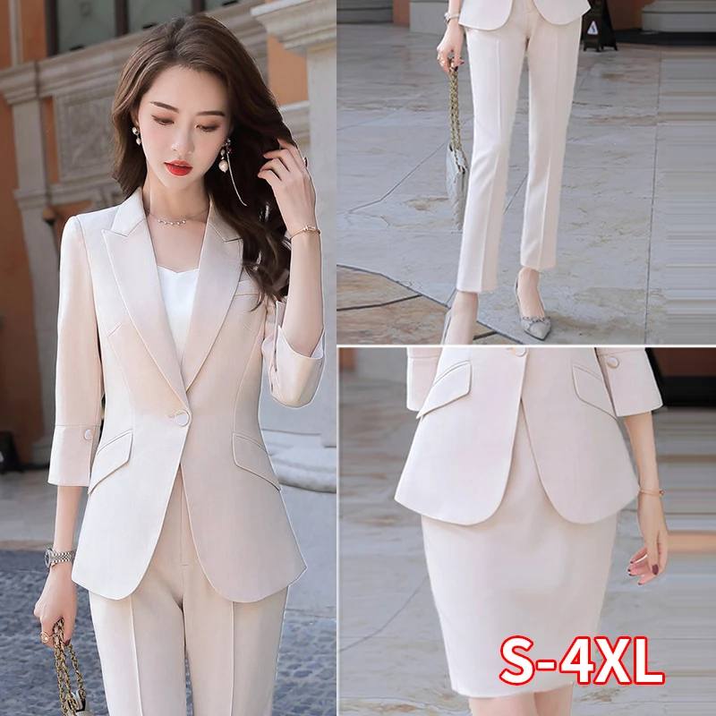 Damen Business Anzug Set - Gold Samt Blazer & Bleistiftrock 2-teilig (Gr. S-XXL)