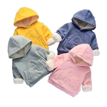 

Boys Cotton Cashmere Sweatshirt Hoodies Children Clothing Baby Girls Thick Warm Outerwear Jacket Kids Long Sleeve T-shirt Coat