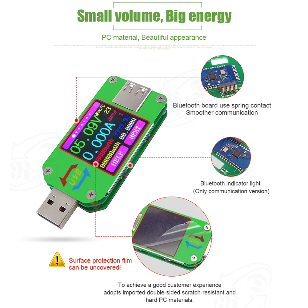 UM24 UM24C приложение USB 2,0 цветной ЖК-дисплей USB Вольтметр Амперметр тестер заряда батареи измеритель тока Вольтметр USB Тестер