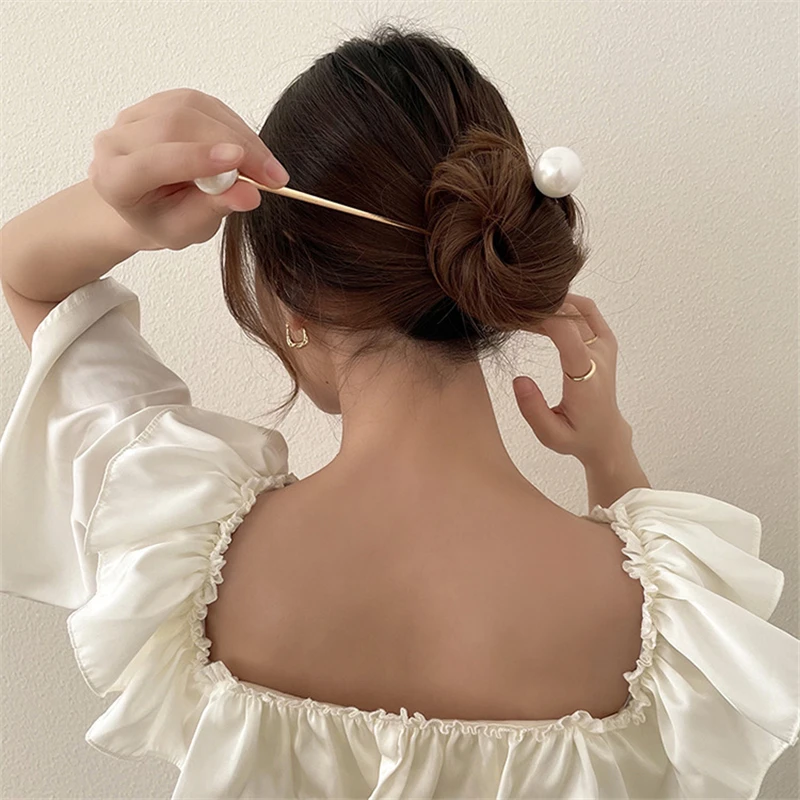 Fashion Women Simulated Pearl Hairpins Metal Barrette Clip Wedding Bridal Tiara Hair Accessories Wedding Hairstyle Design Tools