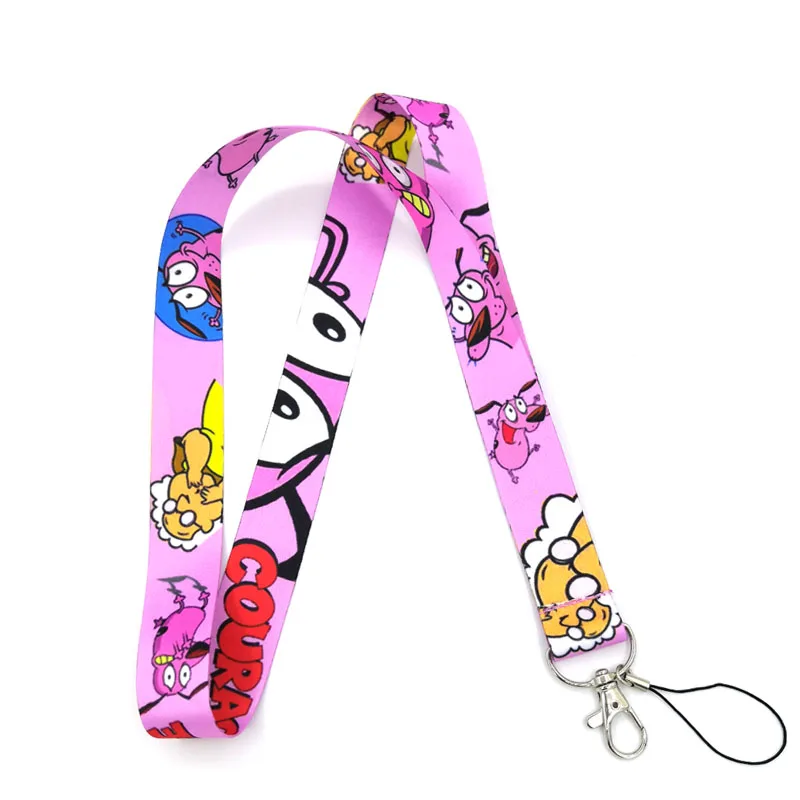 

Courage the cowardly dog Neck Strap Cartoon Lanyards for keys ID Card Gym Mobile Phone Straps USB badge holder DIY Hang Rope