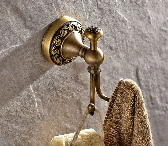 

Bathroom Hardware Accessories Wall Mounted Retro Antique Brass Robe Hook Dba491