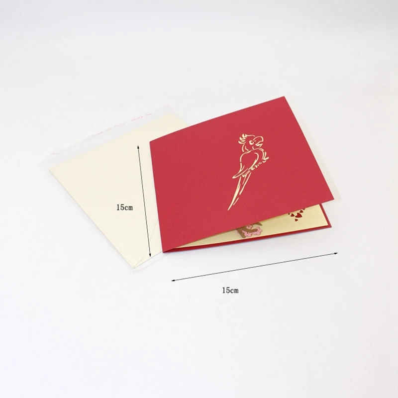 3D Birthday Card Parrot Christening Baby Shower Invitations Laser Cut Christmas Party Cards Thank Y - 4.00024E+12