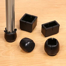 

Table Chair Legs Pads Caps Felt Pads Furniture Feet Cover Black 4PCS Square Round Rectangular Hardware Wood Floor Protector