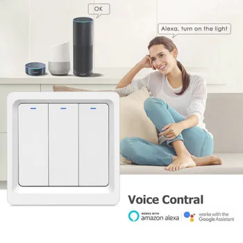 

1/2/3 Gang TUYA WiFi EU/UK Universal Standard Smart Touch Switch 220-240V Home Wall Button For Alexa And Google Home Smart Home