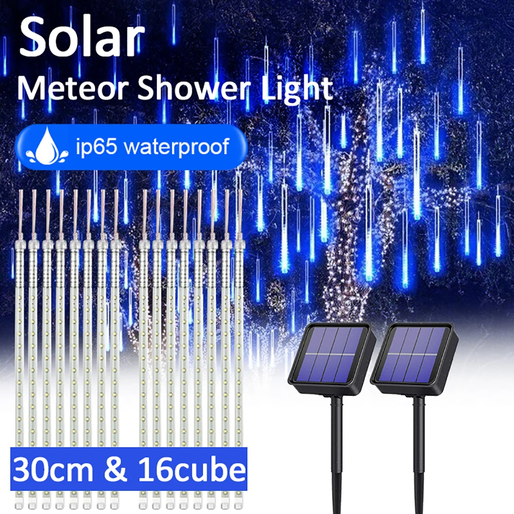 144LED/288LED Solar Meteor Shower String Lights 30CM Waterproof Xmas Decoration Light Falling for Party Lamps | Лампы и освещение