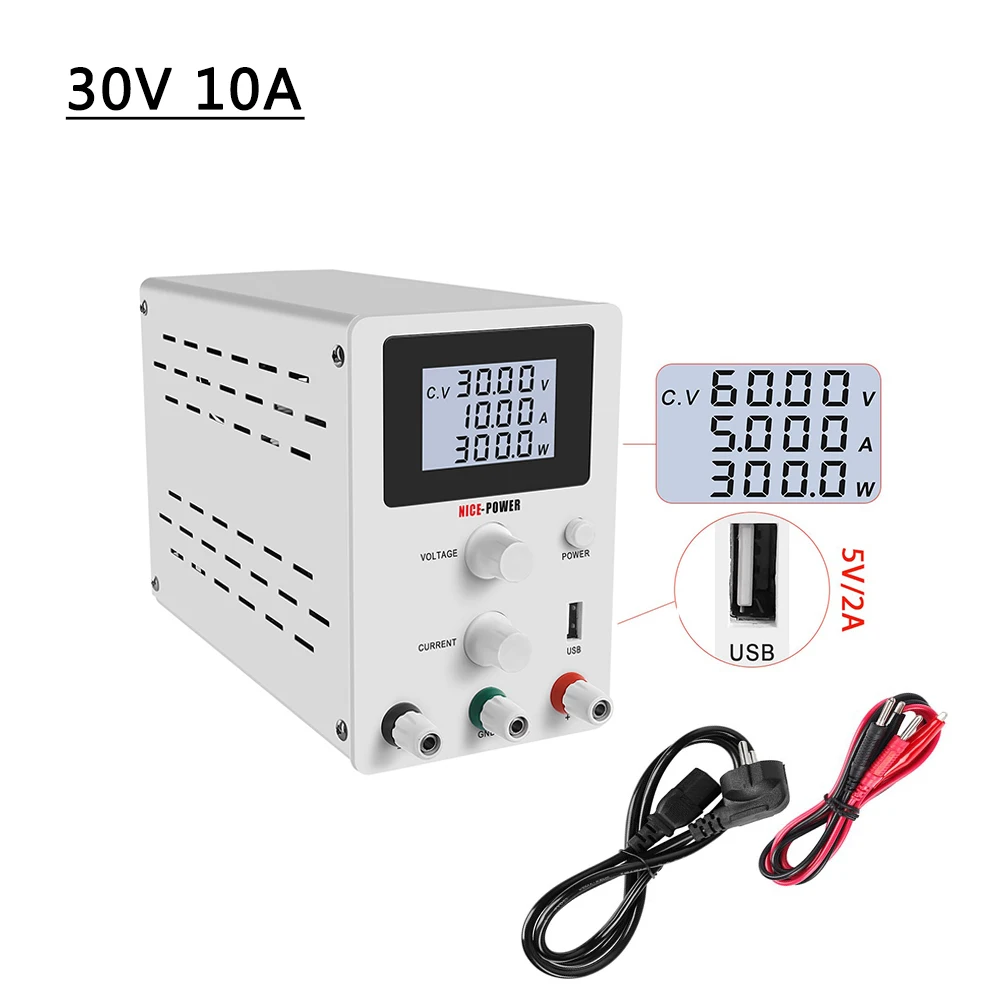 

New LCD Screen Eye protection Lab DC Adjustable Power Supply Switching Laboratory Bench Source 4 Digit Display 30 V