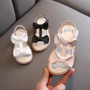 

New Summer Sandals Bow-tie Children Shoes Girls Sandals Baby Korean Party Princess Soft Beach Shoes Solid for 1-6 years old