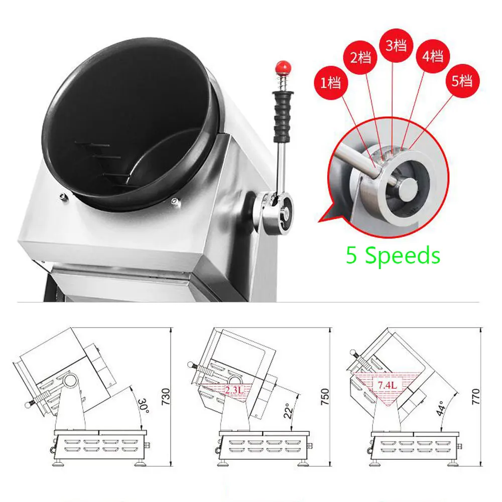 Commercial Automatic Drum Cooking Machine Intelligent Wok Cooking Robot Fried Rice Dishes Machine Gas or Electric Stir Cooker 5