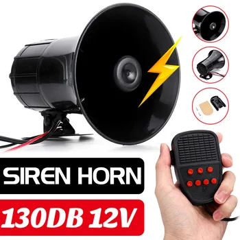 

400W 7 sound Loud Horn Motorcycle Auto Car Vehicle Truck Speaker Warning Alarm Siren Polices Fires Ambulance Horn Loudspeaker