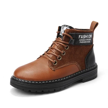 

Winter Children Boots Velvet Warm Kids Boots Comfortable Boys PU Leather Cotton Shoes Girls High Top Ankle Boots Toddler Trainer