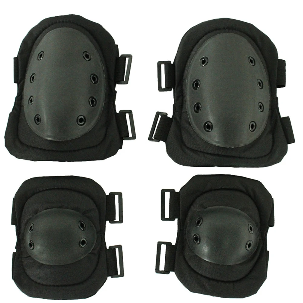 

4pcs Anti Collision Soft Shell Safety Guard Knee Elbow Adult Skating Mountaineering Outdoor Sports Protective Pad Set Cycling