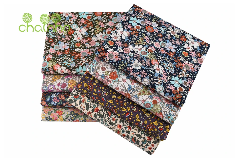 Chainho,Floral Series Printed Plain Cotton Fabric,DIY Quilting&Sewing Poplin Material For Baby&Children Dress,Shirt,Skirt,PCC093