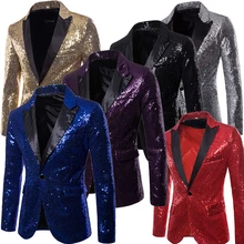 Costume de soirée à paillettes pour hommes, Blazer, Costume de discothèque, Costume de fête, veste à boutons, bling bling, formel 