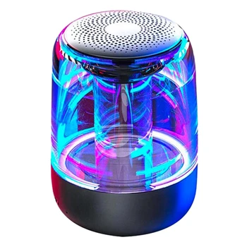 

6D Panoramic Sound Colorful LED Light Mini Portable BT Speaker Support TF Card Handsfree Outdoor Bass