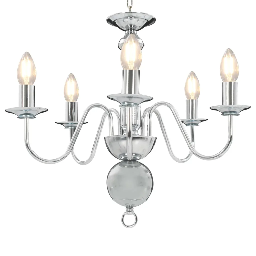 

vidaXL Silver Chandelier 5 bulbs E14 281616