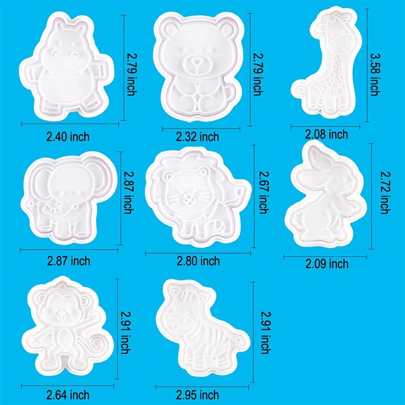 4 Pcs/Set Animal Plastic Biscuit Mold DIY Kitchen Cake Decorating Tools Cookie Cutter Stamp Fondant Embosser Die