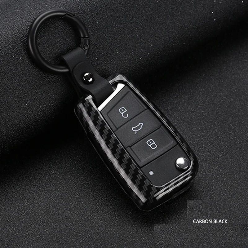 Чехол для автомобильного ключа из углеродного волокна VW Golf7 MK7 Polo Seat Leon Skoda Octavia