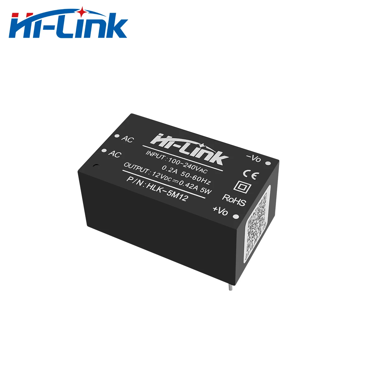 HiLink 100pcs HLK-5M12 220V to 12V 5W AC DC Power Supply Converter Module CE RoHs