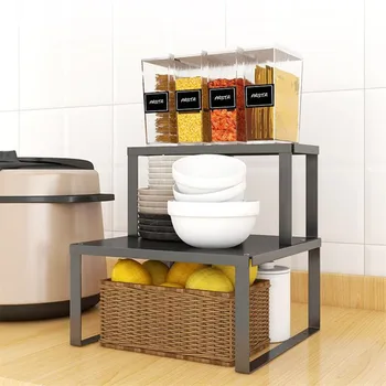 

Kitchen Organizers Cabinet Shelf Carbon Steel High Strength Bowls Plates Storage Racks