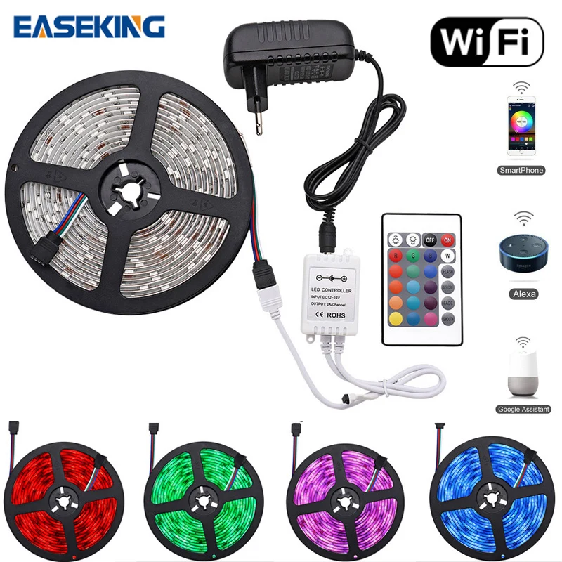 

Smart WiFi LED Strip Lights Christmas Light Waterproof RGB LED Light Kit 5050 Strip Phone Control Wireless WiFi Tape