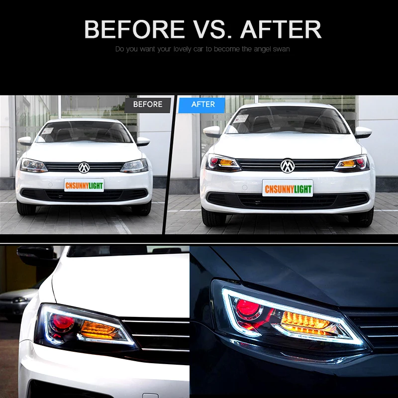 CNSUNNYLIGHT для VW/Volkswagen Jetta 2011/2012/2013/2014 Автомобильные фары в сборе w/светодиодный DRL