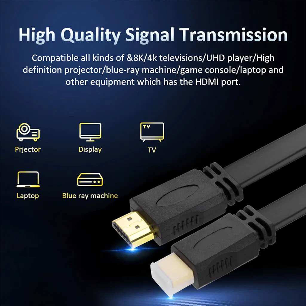 Лидер продаж 2019 товаров 1 4 в высокоскоростной HDMI видео аудио плоский кабель а HD