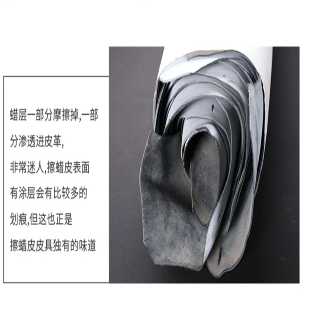 Black wipe wax multi-fat vegetable tanned leather 1.8-2.2mm handmade DIY leather thickening quite straight strip belt belt bag w