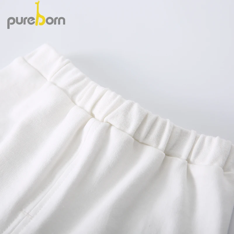Pureborn Комплект белья для малышей Пижама для новорожденных хлопок длинный рукав комплект одежды для детей футболка+ брюки 2 шт. одежда унисекс