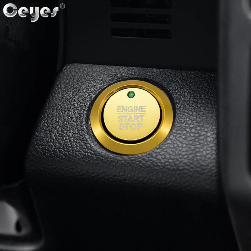 Ceyes 1 шт. аксессуары для стайлинга автомобилей зажигание старт стоп двигатель крышка кнопки запуска подходит для Ford Explorer Edge Mustang Fusion стикер