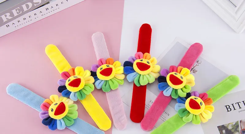 Милые мягкие Цветной подсолнечника браслет ПЭТ браслеты-кольца успокаивать младенцев игрушки плюшевые игрушки куклы Детские Колокольчик детские погремушки, подарок для ребенка