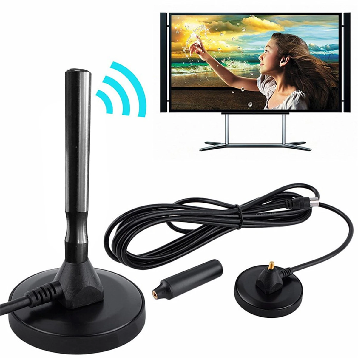 FM Antenna 1080P USB DVB T Antennas Indoor TV Antenna Digital Receiver