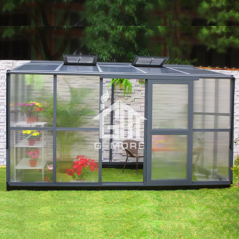 Ourdoor алюминиевый сад хобби DIY PC Lean теплица/Sunroom(8'x13', 9.5m2, 8 мм или 10 мм PC, Lean style
