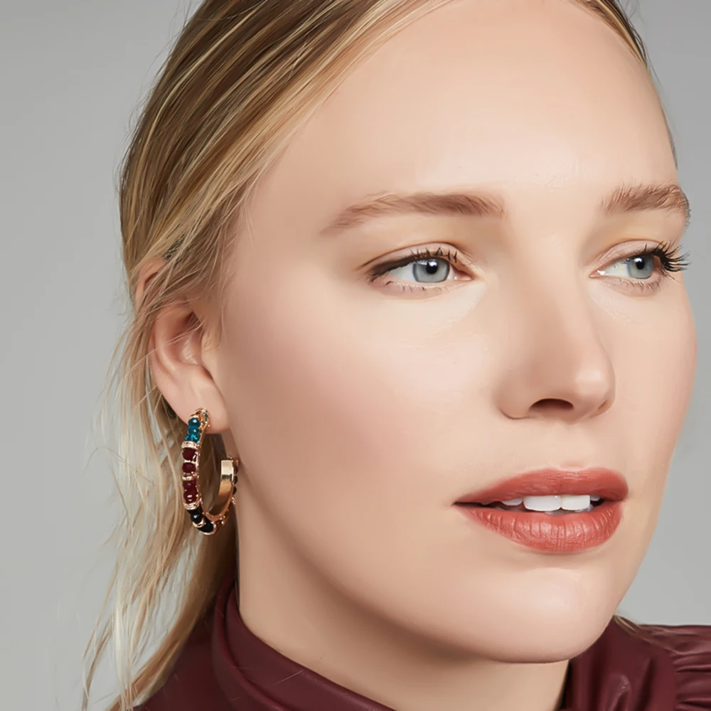 Серьги гвоздики с кристаллами и бусинами Mchic геометрические винтажные