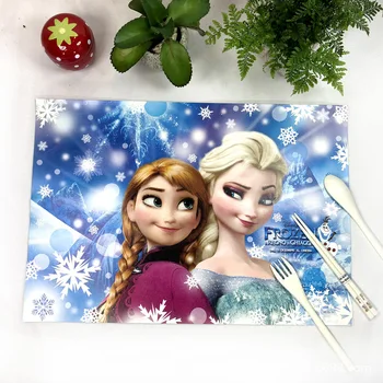 

46x32cm Disney Kitchen Table Linens Frozen Stitch Spider-Man Car Story Leather Placemat Table Mat Placemat for Dining Table