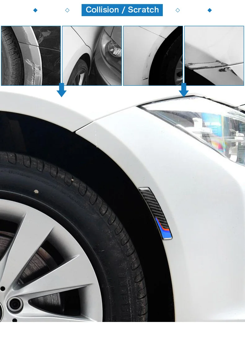 Carbon Fiber Wheel Protector Car Bumper Sticker Car Anti-collision Strips for BMW E90 E60 E84 F10 F07 F30 F34 F01  (2)