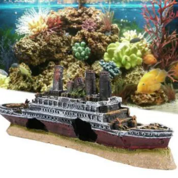 

Titanic wreck shipwreck a large number resin decorations aquarium decoration decoration tank accessories spaceship WJ901
