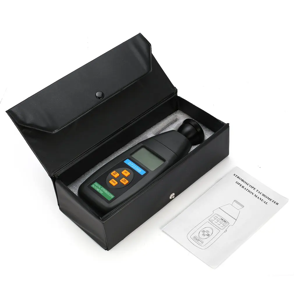 

DT2240B Digital LCD Non-Contact Flash Stroboscope Tachometer Photoelectric Revolution Meter Speedometer Tester 60~19999RPM