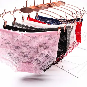 

Women's Transparent Floral Bow Panties Transparent Underwear Women Lace Soft Briefs Sexy Soft Breathable Lingerie