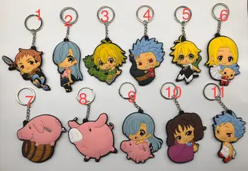 

20 pcs Cartoon mix Anime The Seven Deadly Sins PVC Key Chains Pendant Gifts Party Favors Gifts