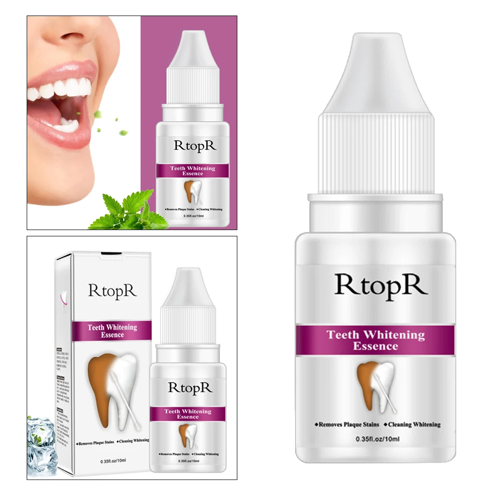 10ml Teeth Whitening Cleaning Kit Teeth Whitening Essence Gel with Cotton Swabs for Remove Tooth Stains Plaque Teeth Cleaning